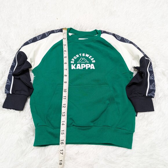 Kappa Unisex Crew Neck Green with White Pullover Loopknit  Sweatshirt NWOT - Picture 3 of 9